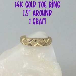 14K Gold Faceted Toe Ring